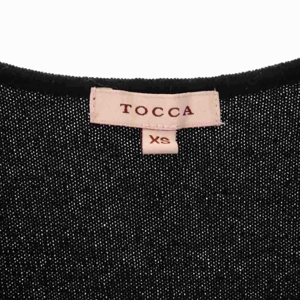 トッカ TOCCA フラワー釦 カシミヤロング丈ニットカーディガン Vネック