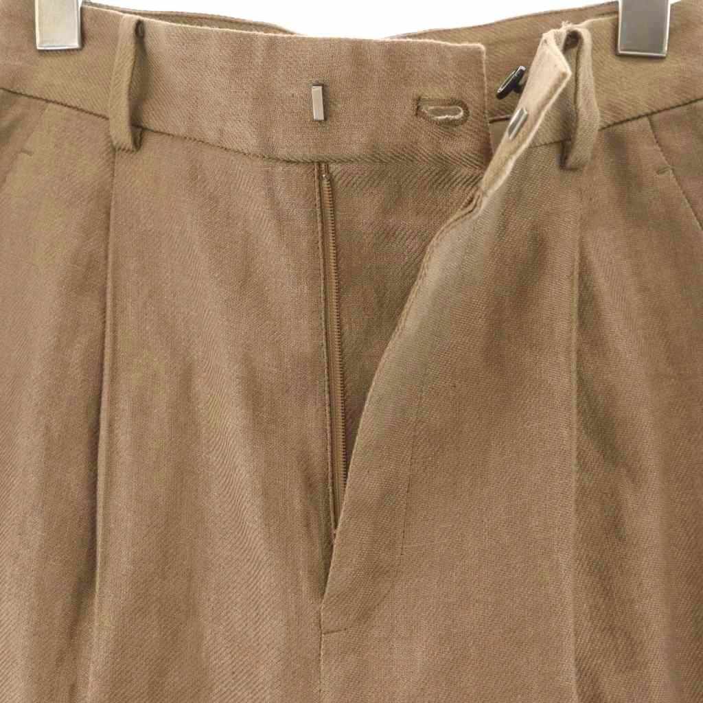  プルミエアロンディスモン 1 er Arrondissement 25 SS リネンツイルトラウザー パンツ ワイドパンツ 36 モカ DF OS その他 パンツ