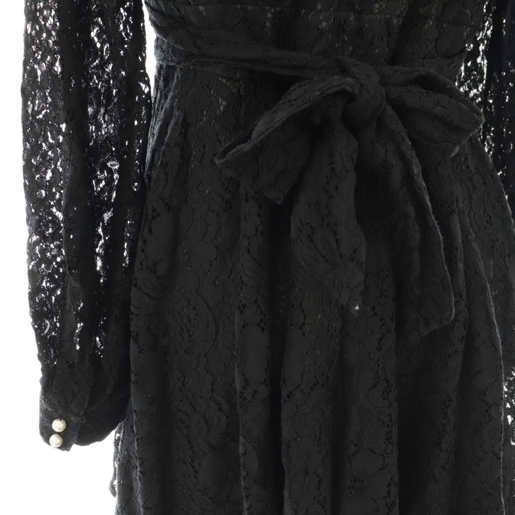  パメオポーズ PAMEO POSE Hecate Lace Dress レース ミニワンピース S ブラック ES OS 長袖 七分袖 ミニワンピース