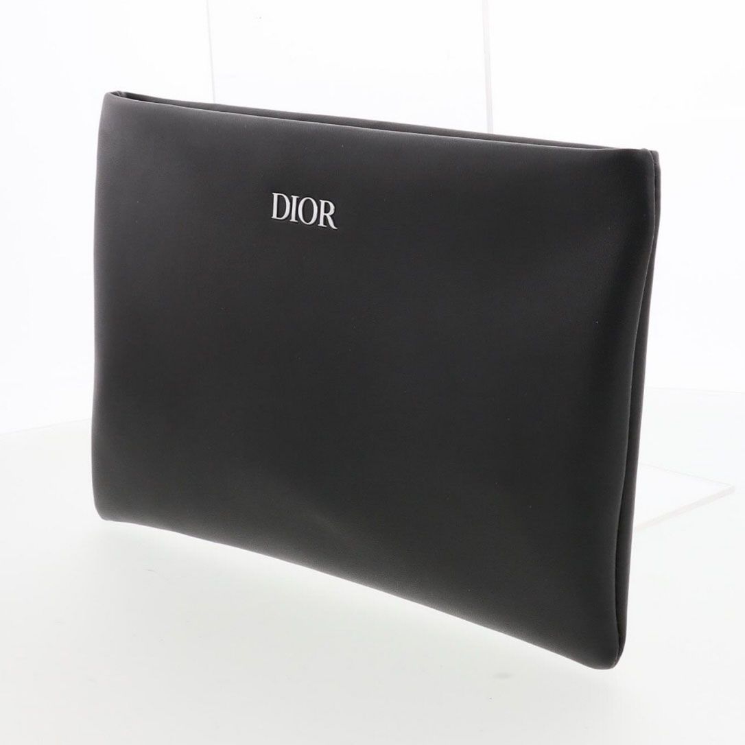 Christian Dior クリスチャンディオール クラッチバッグ レディース レザー ブラック シルバー金具
