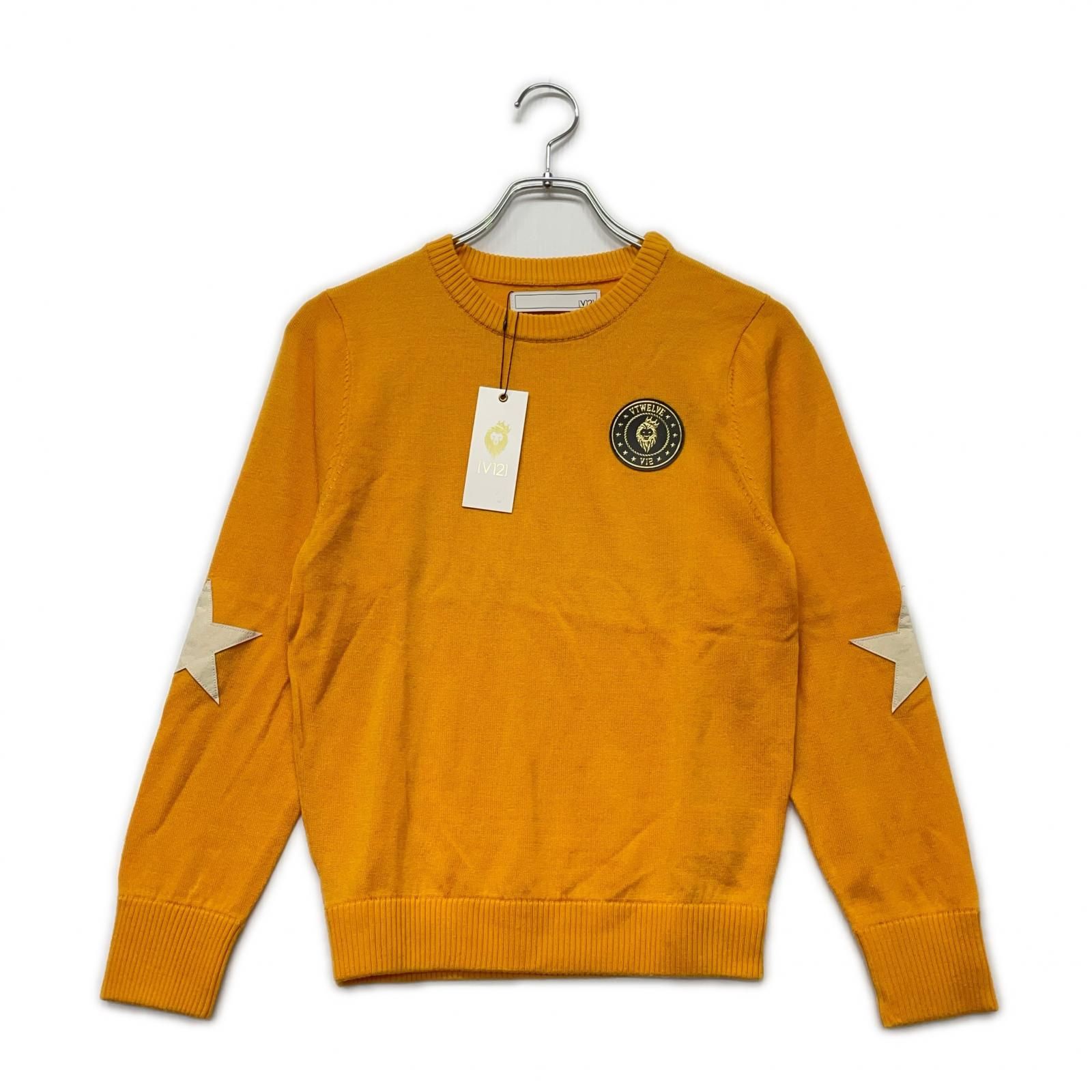 レディース ヴィ トゥエルヴ V12 セーター 0 S オレンジ 肘当て ロゴワッペン