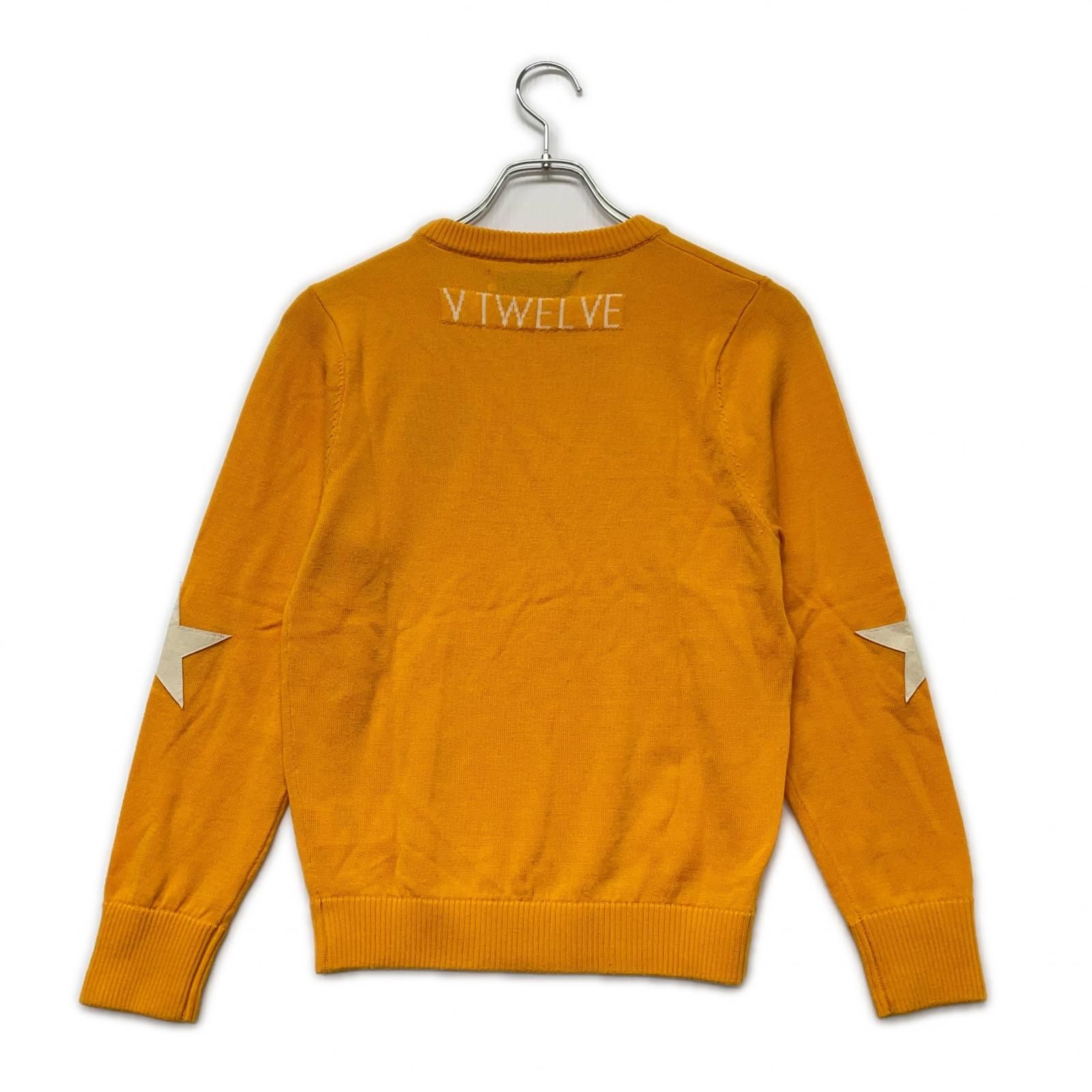 レディース ヴィ トゥエルヴ V 12 セーター 0 S オレンジ 肘当て ロゴワッペン