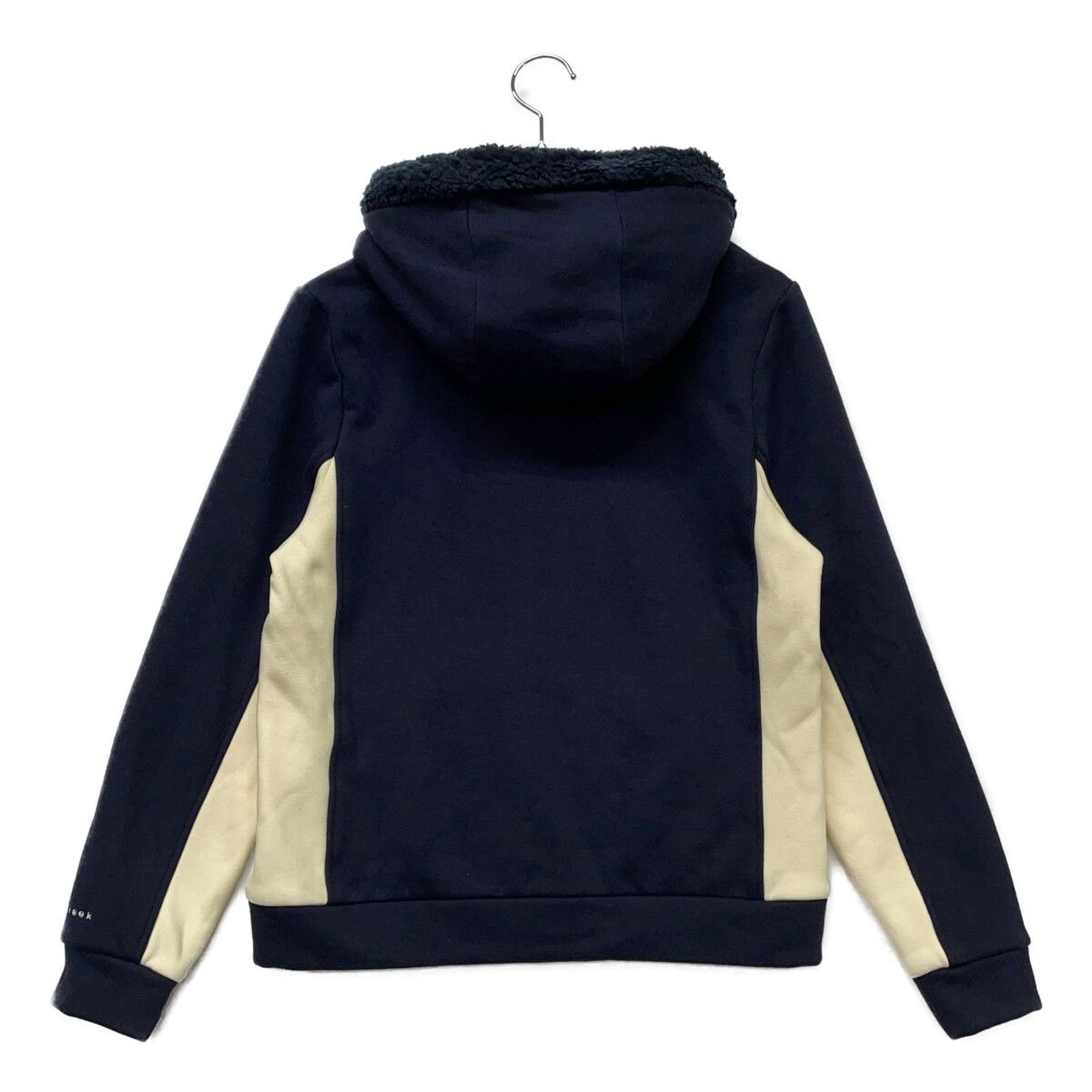 レディース ヒールクリーク HEAL CREEK フルジップアウター 40 M 紺×白 ネイビー×ホワイト 裏起毛 ボアフード ダブルジップ