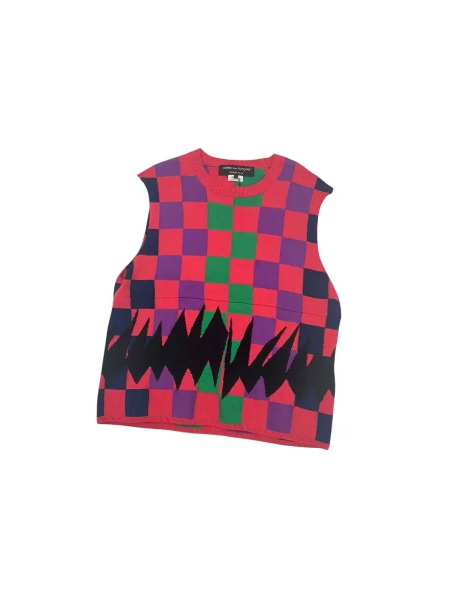 COMME des GARCONS オムプリュス 2025 AD チェック ニット ベスト