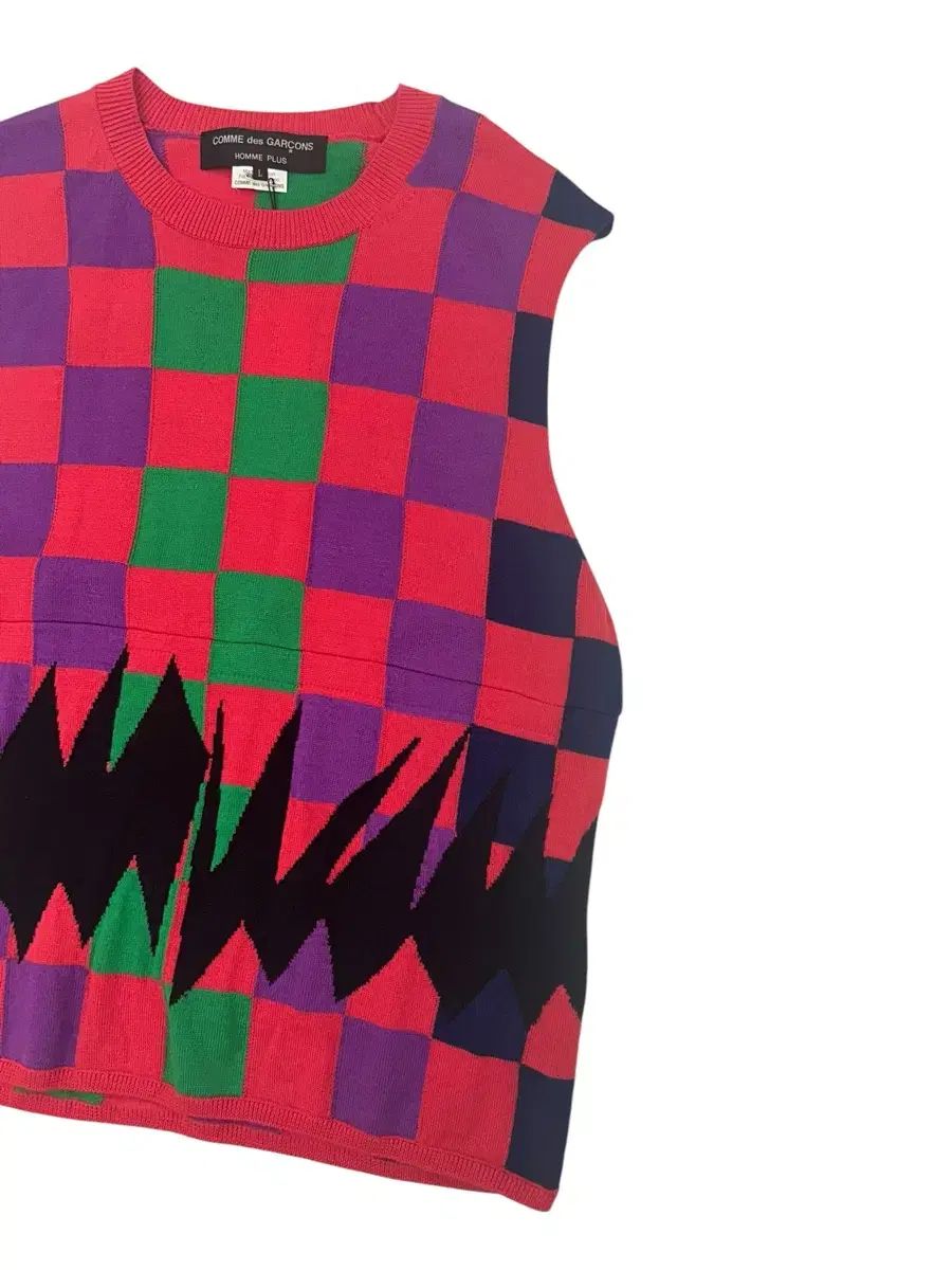 COMME des GARCONS オムプリュス 2025 AD チェック ニット ベスト