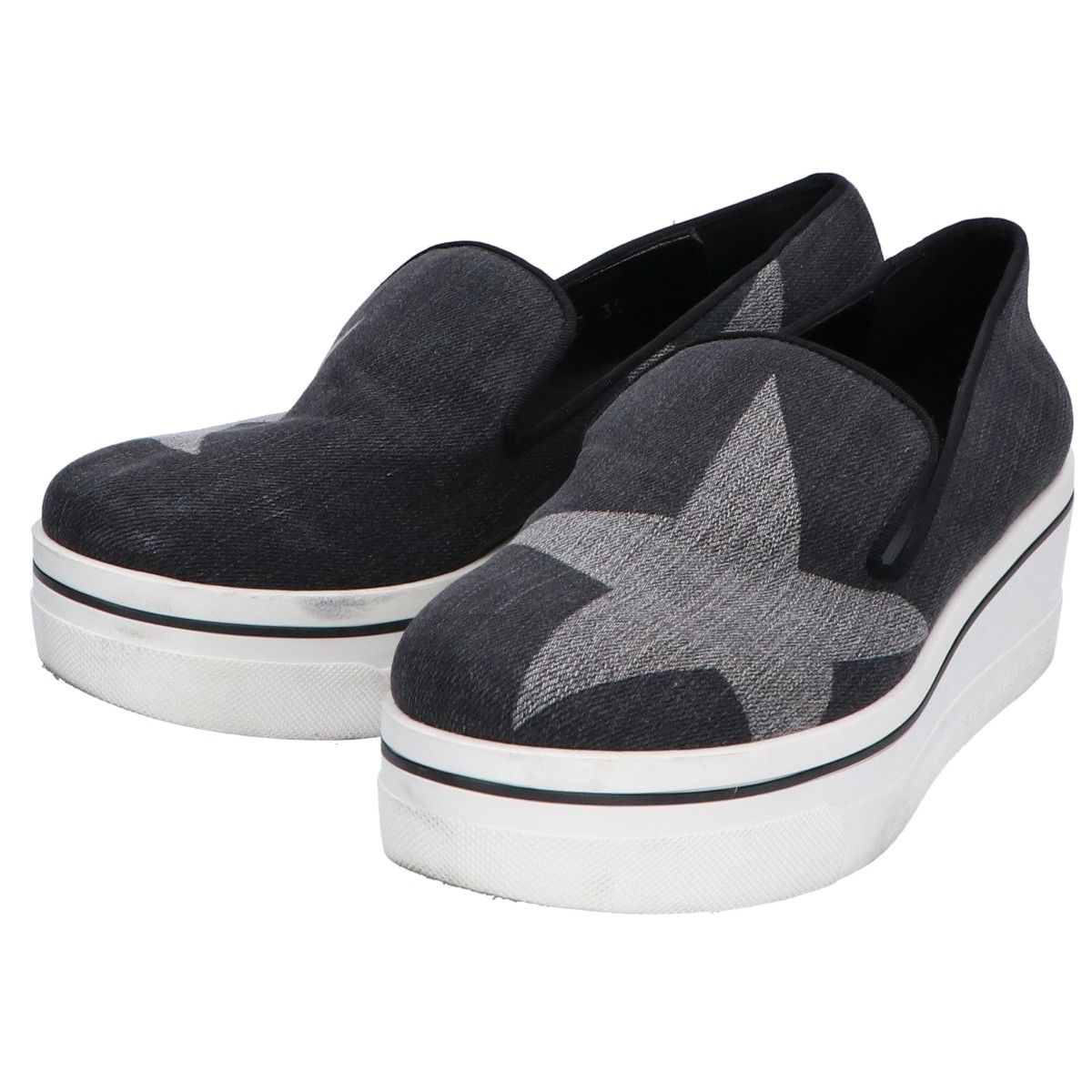 STELLA McCARTNEY ステラマッカートニー 392333 ビンクス プラットフォーム スター デニム スリッポン 35
