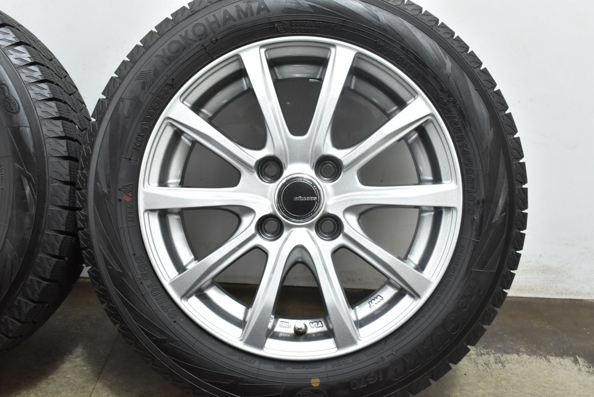  バリ溝 ミルアス 14 in 5 J 38 PCD 100 ヨコハマ アイスガード iG 70 165 65 R パッソ ルーミー ソリオ トール ブーン 14インチ タイヤ ホイールセット