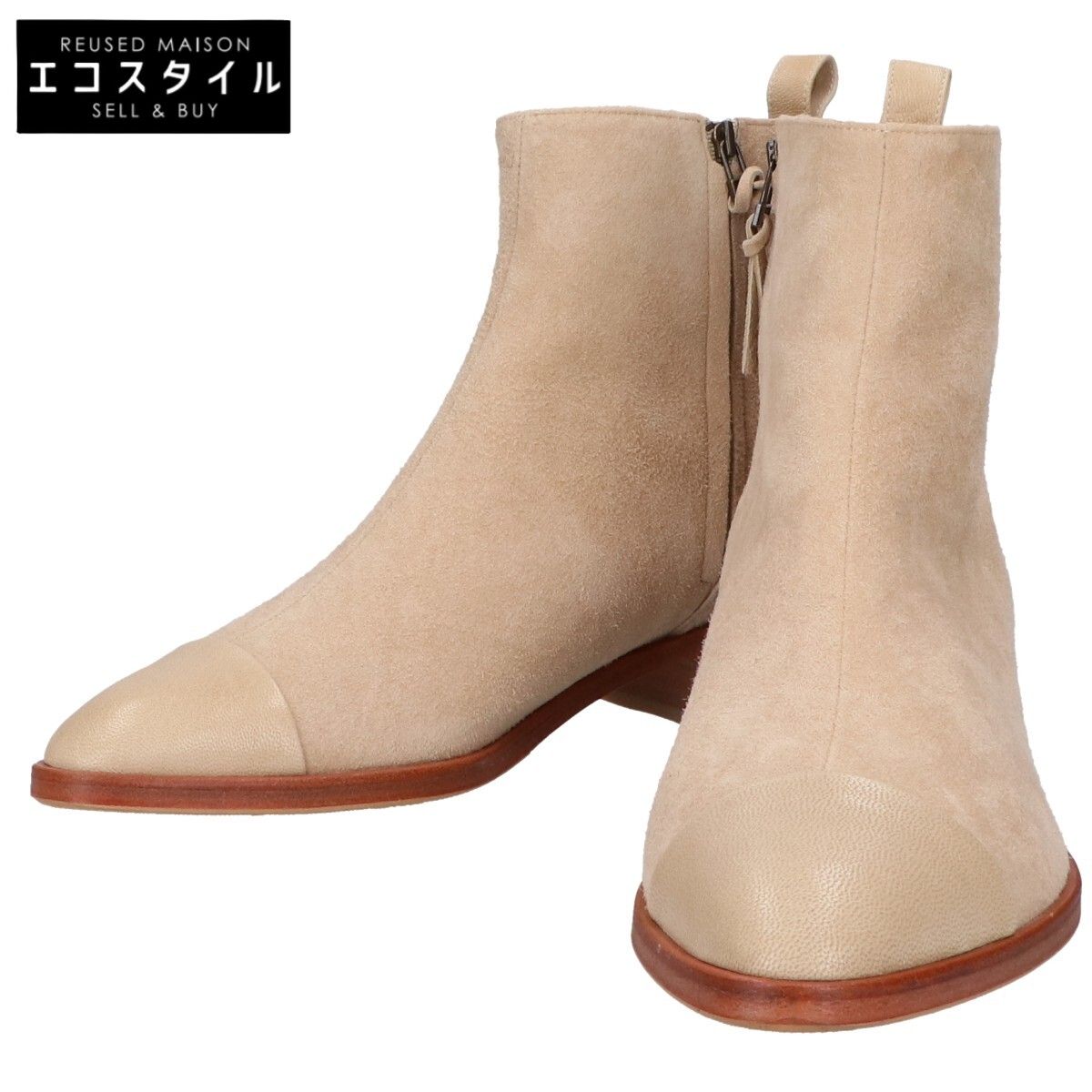 Pallas Palace パラスパレス スエードｘレザー サイドジップ ショートブーツ 2