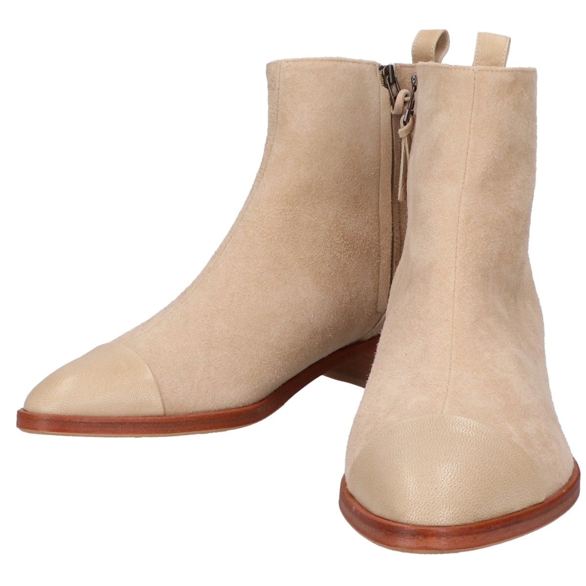 Pallas Palace パラスパレス スエードｘレザー サイドジップ ショートブーツ 2