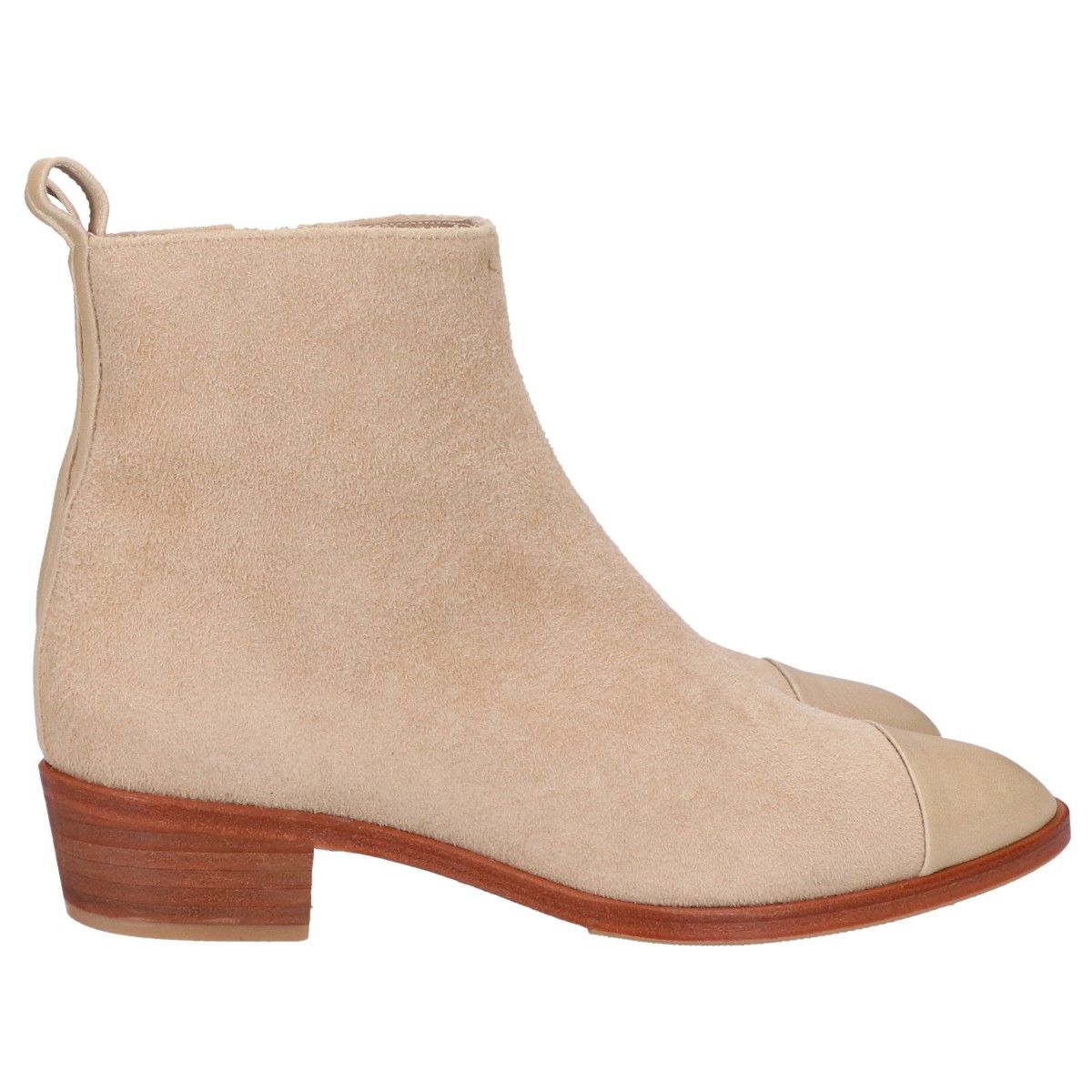 スエードｘレザー サイドジップ