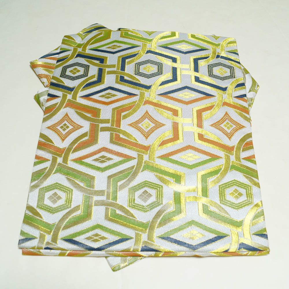 金襴後見帯 踊り用 後見帯 金襴 亀甲 丸紋繋ぎ 後見結び帯 二部式 作り帯 踊り帯 踊り 帯 着物 踊り着物 リサイクル着物 舞踊 踊り用帯 衣裳 日本舞踊 新舞踊 演劇 舞台 衣装 ステージ カラオケ