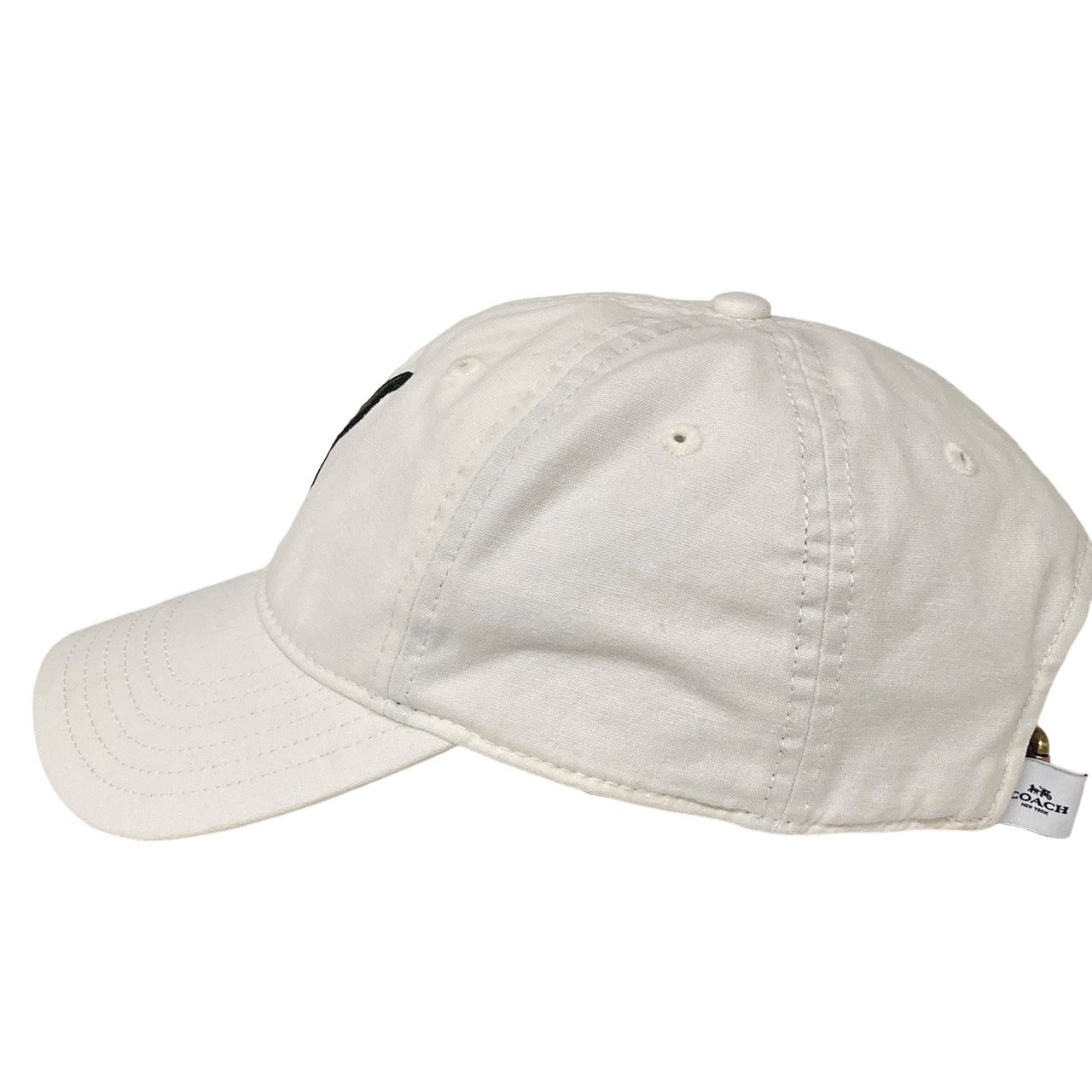 COACH コーチ レキシー パッチ ベースボール ハット CQ753 ホワイト コットン 帽子 レディース