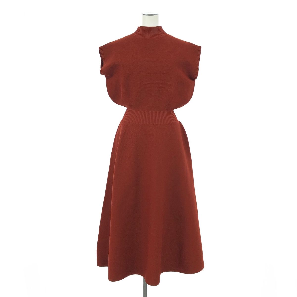 PLST プラステ ホールガーメントボトルネックフレアワンピース サイズ