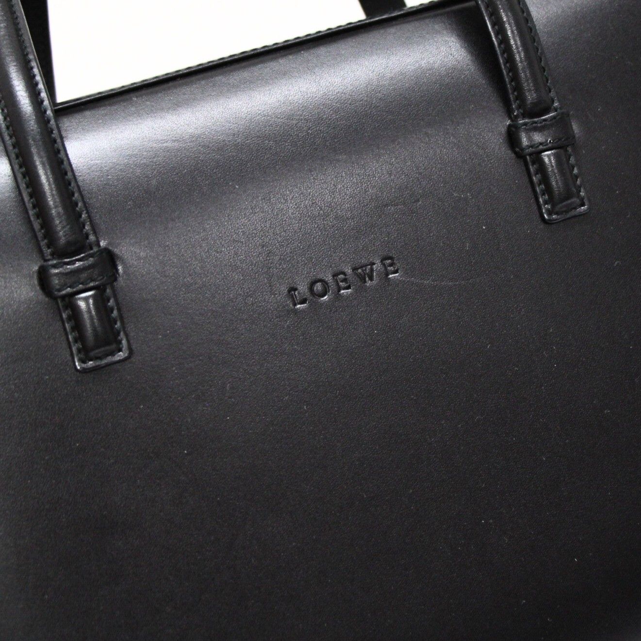 LOEWE ロエベ ヴィンテージ ハンドバッグ ポスタル レザー 黒 【72286
