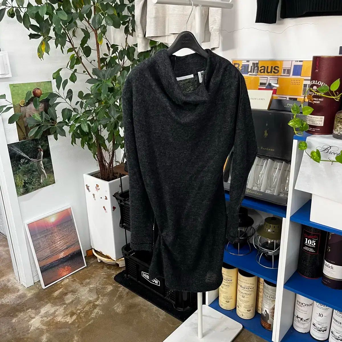 ヘルムート ラング アシメントリー ウール ONE PIECE S