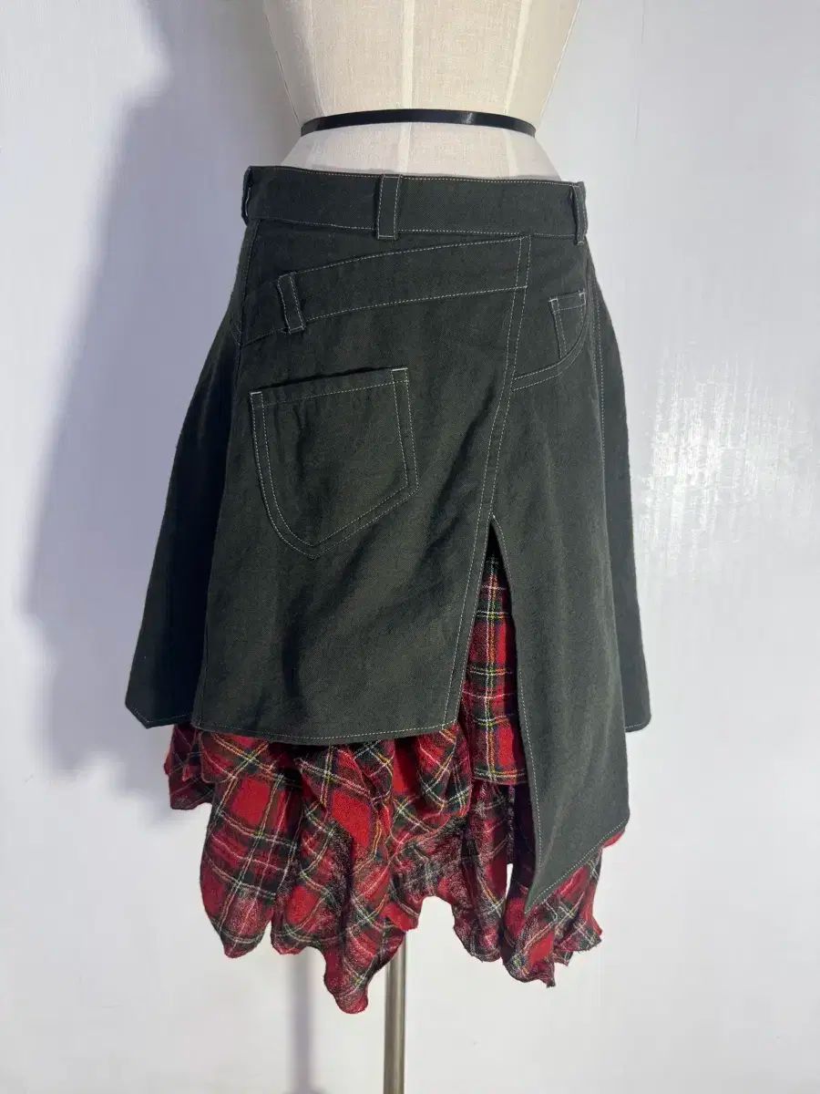 ヴィンテージ アシメントリー レイヤード スカート