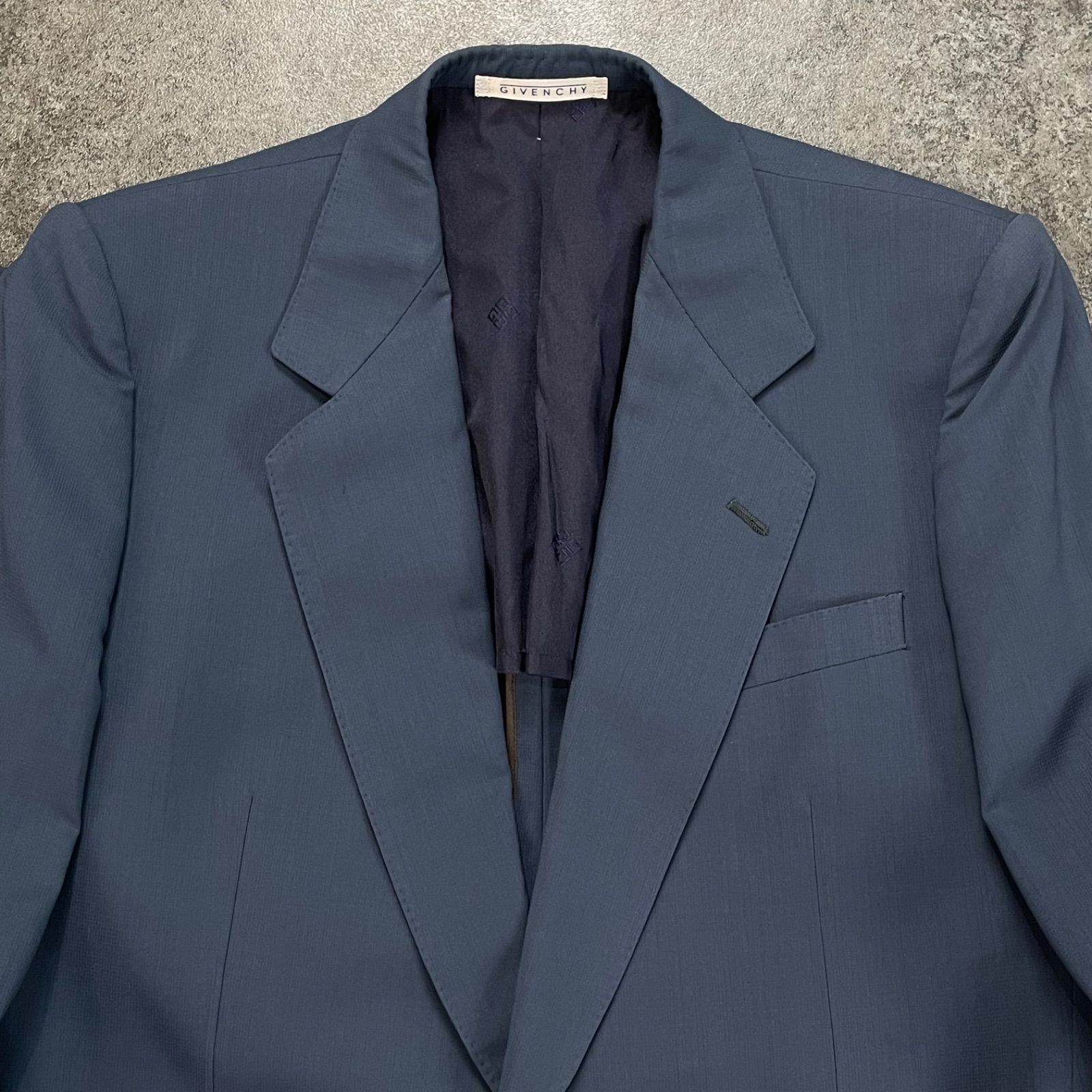 Vintage GIVENCHY Suit Set Up ジバンシー スーツ セットアップ 上下 シングル ブレザー スラックス タック入り ウール ヴィンテージ メンズ