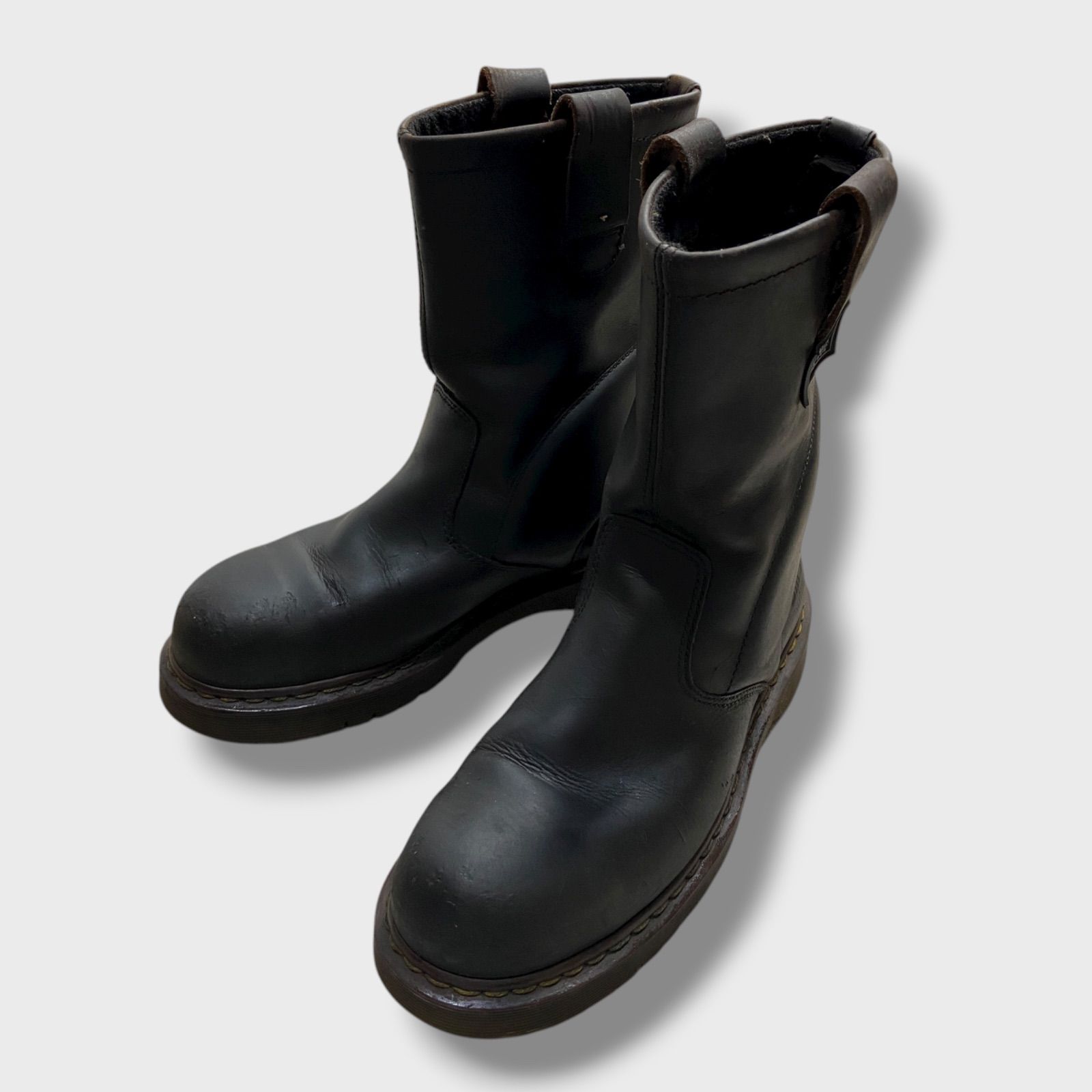 D r.Martens ドクターマーチン スティールトゥエンジニアブーツ レザーブーツ ダークブラウン US10 28cm K25M