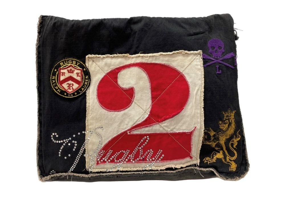 ラルフローレン RalphLauren RUGBY SHOULDER BAG ショルダー バッグ ドクロ ライオン ワッペン かばん 黒 バッグ メンズバッグ ショルダーバッグ メッセンジャーバッグ ロゴ ブラック 104B-92