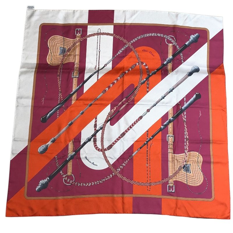 エルメス HERMES カレ90 Clic Clac シルク ユニセックス スカーフ