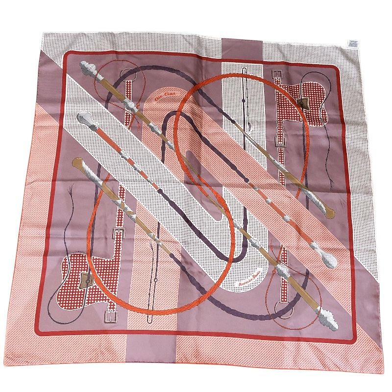 エルメス HERMES カレ90 Clic Clac シルク ユニセックス スカーフ