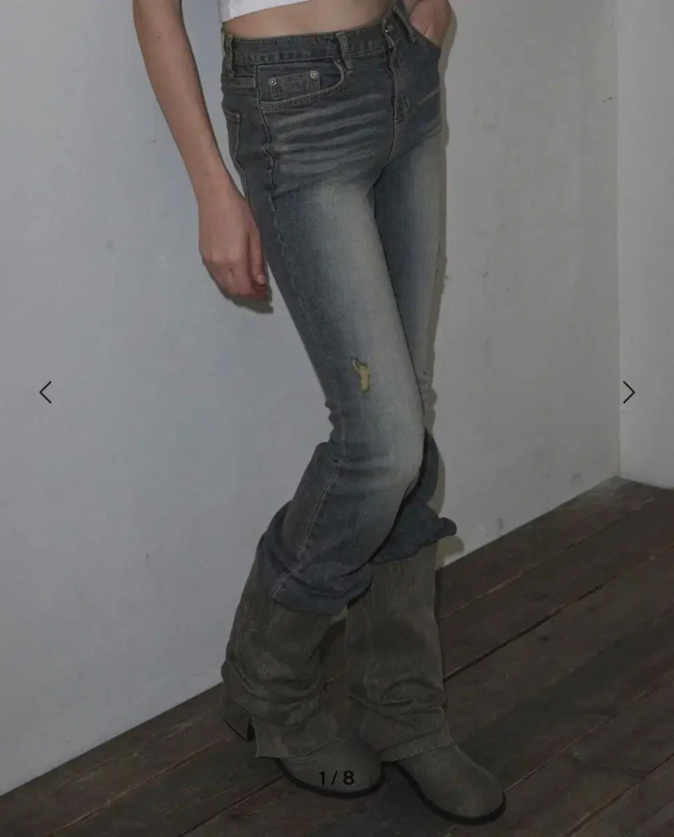 INEGI ブーツカット Smoke Low-Rise Bootscut