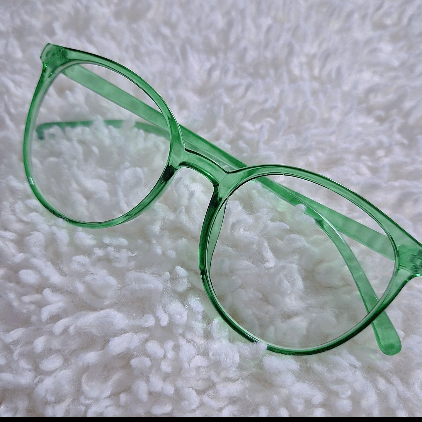 伊達メガネ クリアグリーン UVカット99% - メルカリ