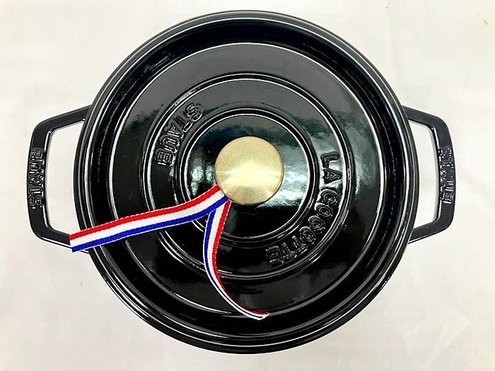 ストウブ ラウンドココット 22cm シャイニーブラック 8407