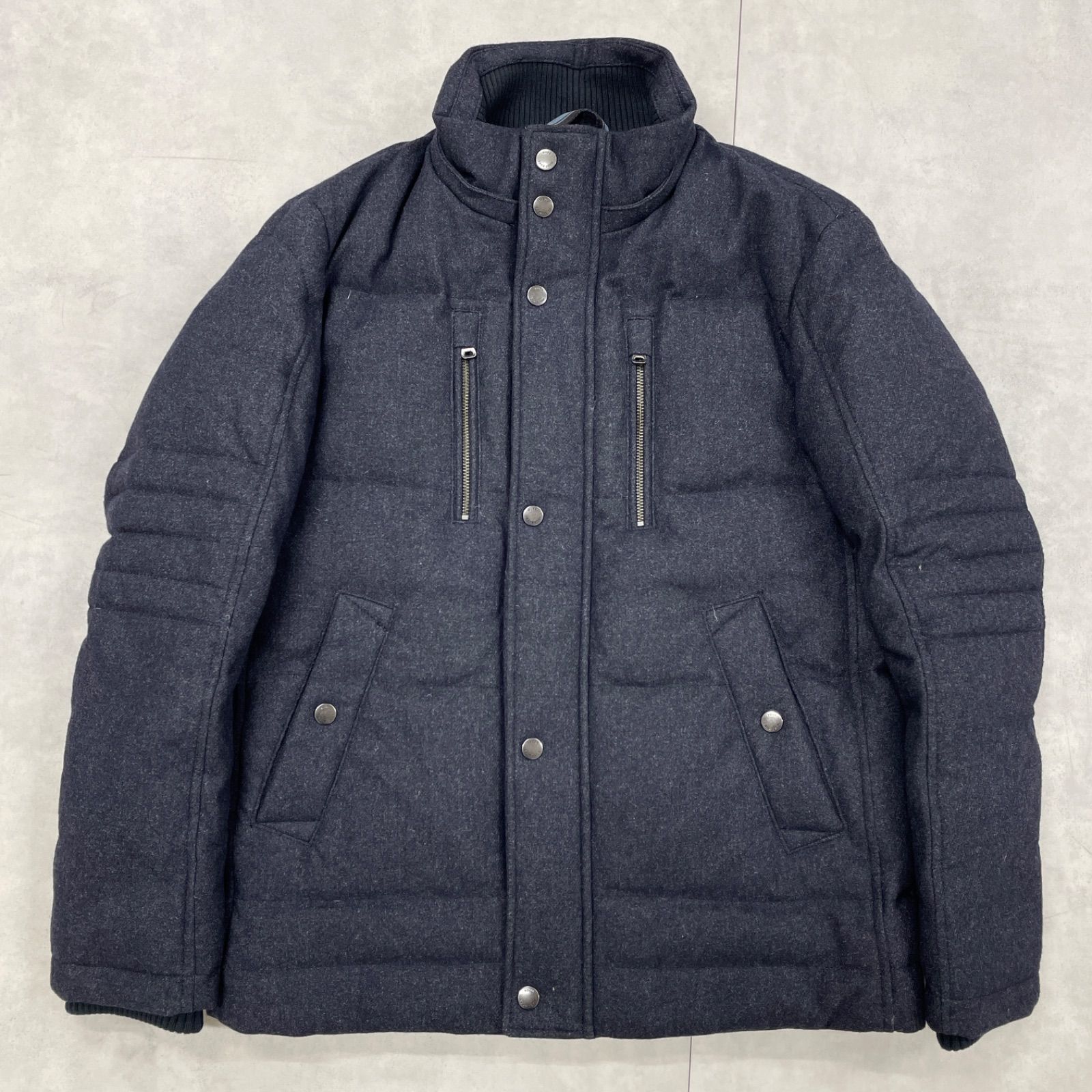 HUGO BOSS ヒューゴボス ダウンジャケット ハイネック ウール ネイビー