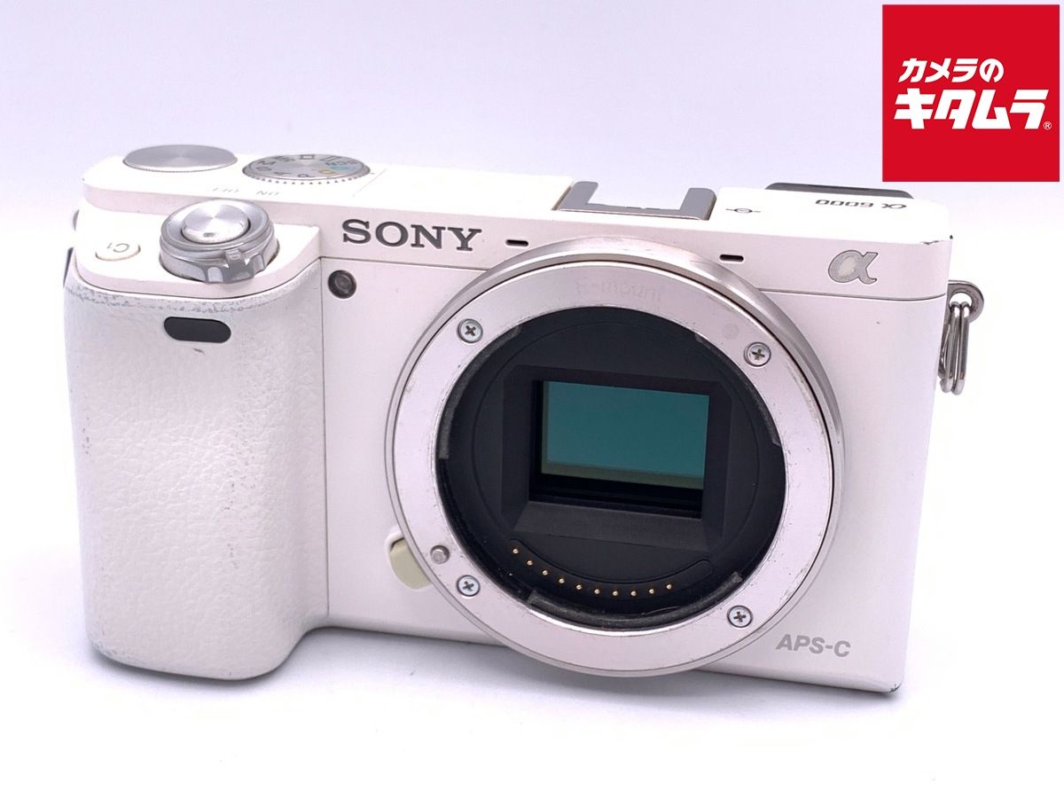 並品 ソニー α6000 ボディ ホワイト ILCE 6000