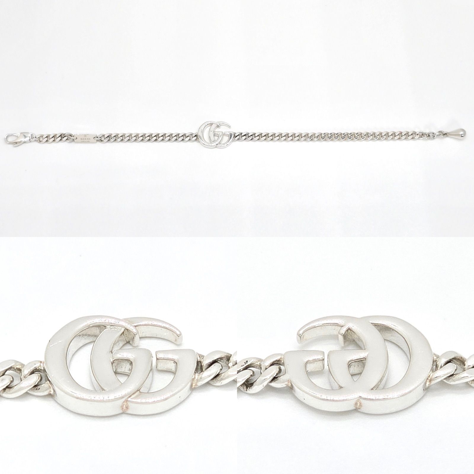 GUCCI グッチ 814917 ダブルG チェーン ブレスレット 18 全長20.5