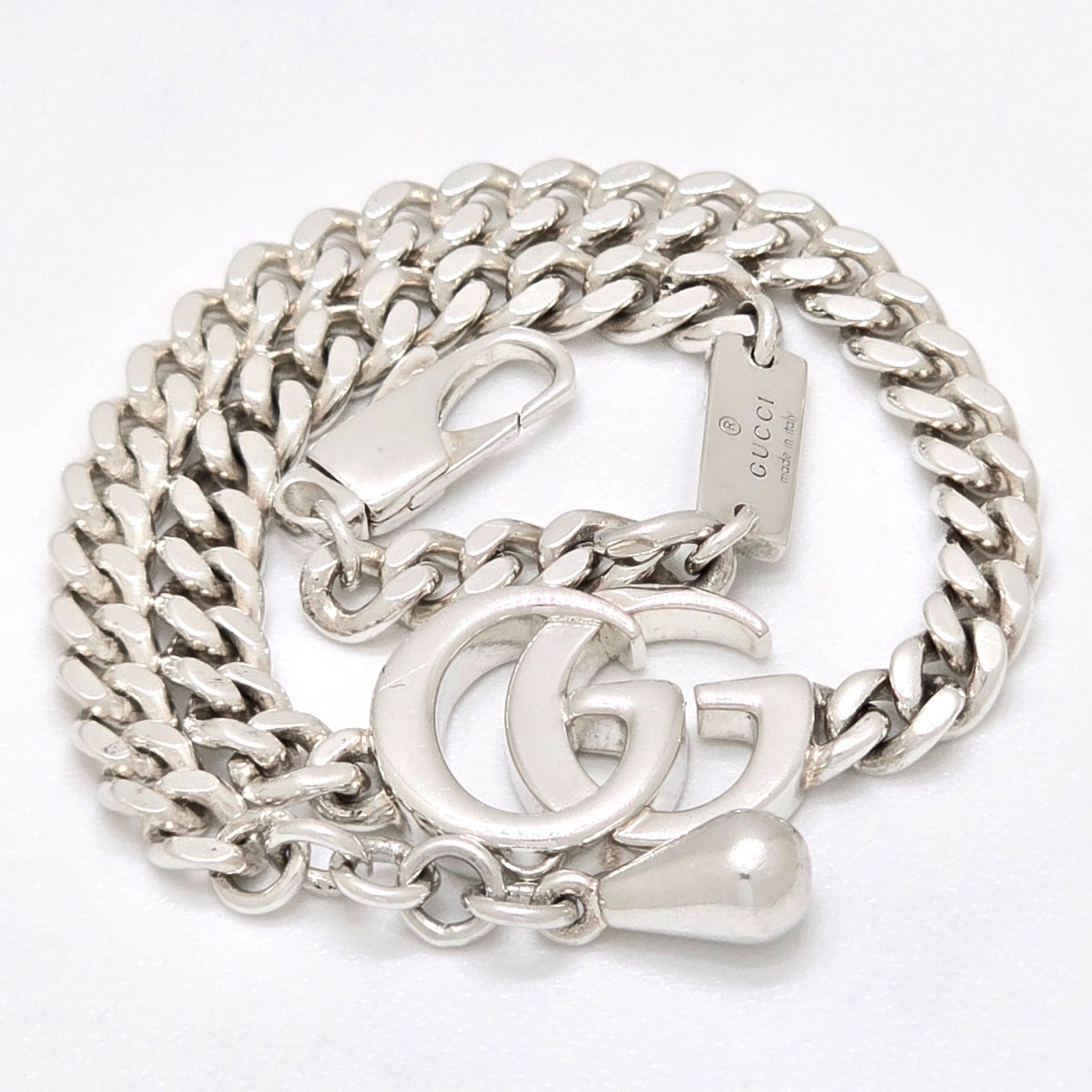GUCCI グッチ 814917 ダブルG チェーン ブレスレット 18 全長20.5