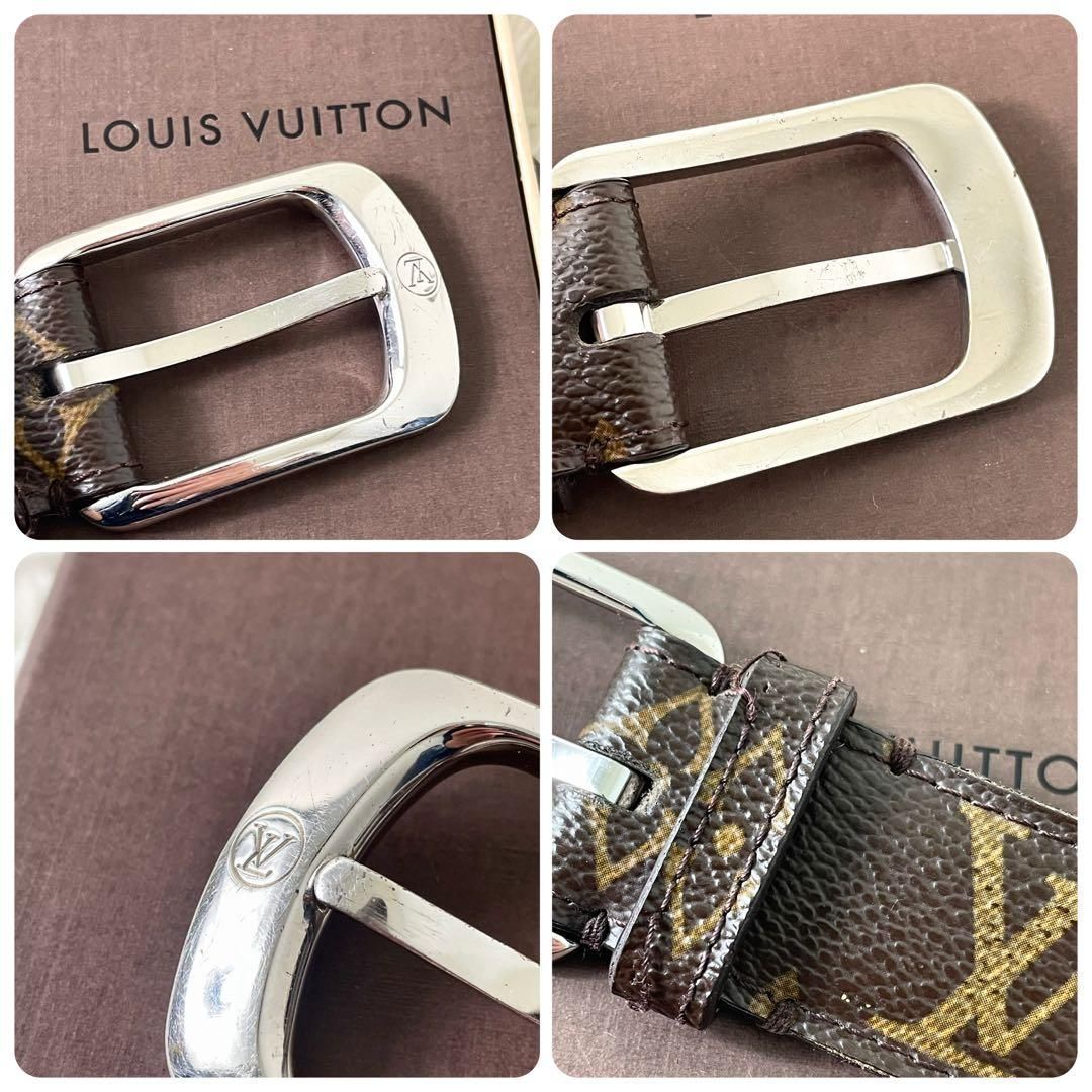 ルイヴィトン サンチュール ベルト モノグラム シルバーバックル