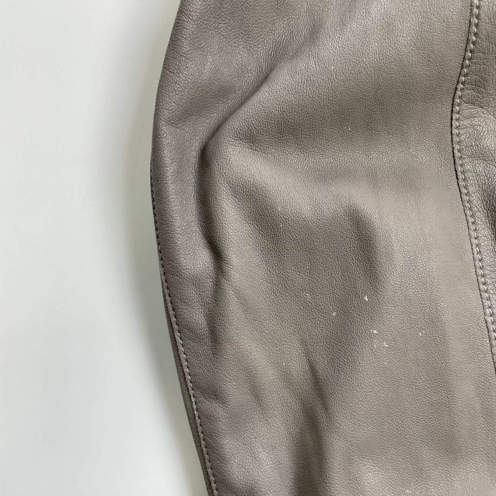 ラムレザー×リネン 異素材MIX