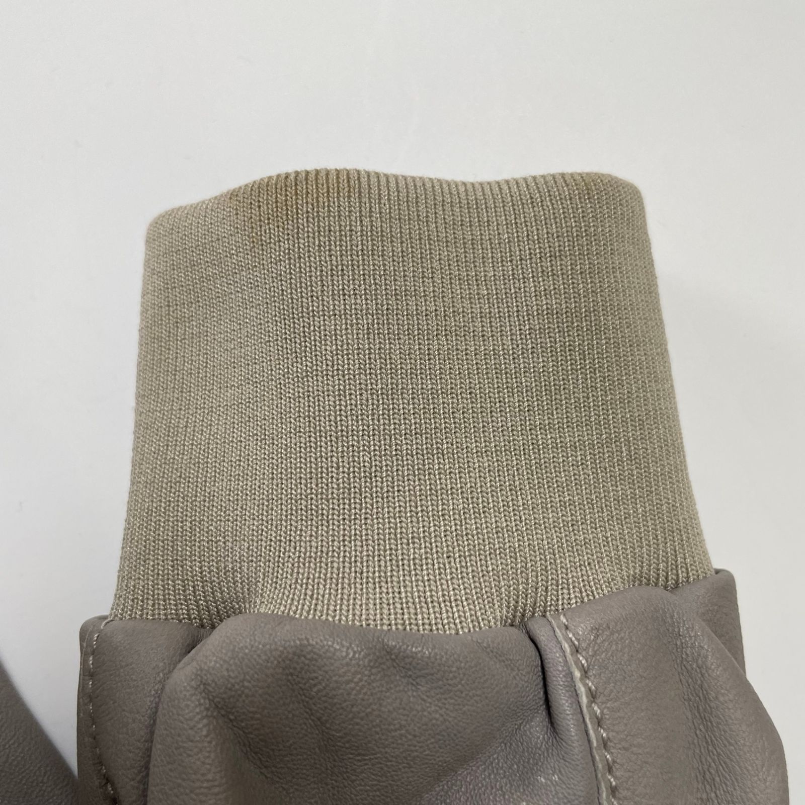 ラムレザー×リネン 異素材MIX