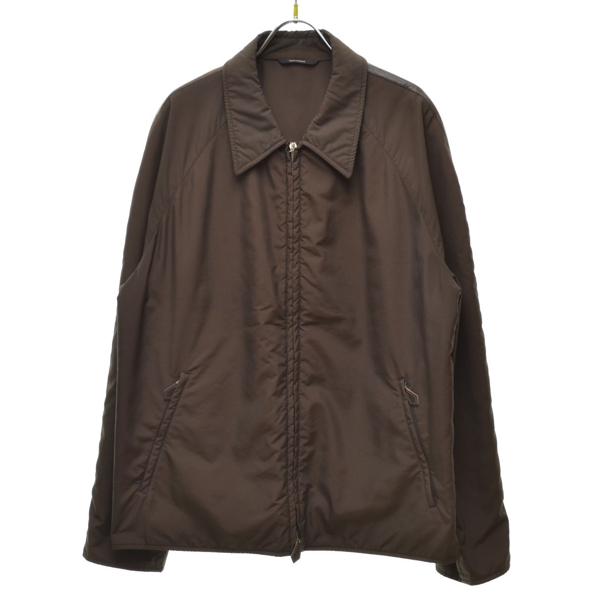 【HERMES】レザーパイピング 中綿入り スウィングトップジャケット HERMES】レザーパイピング 中綿入り スウィングトップジャケット