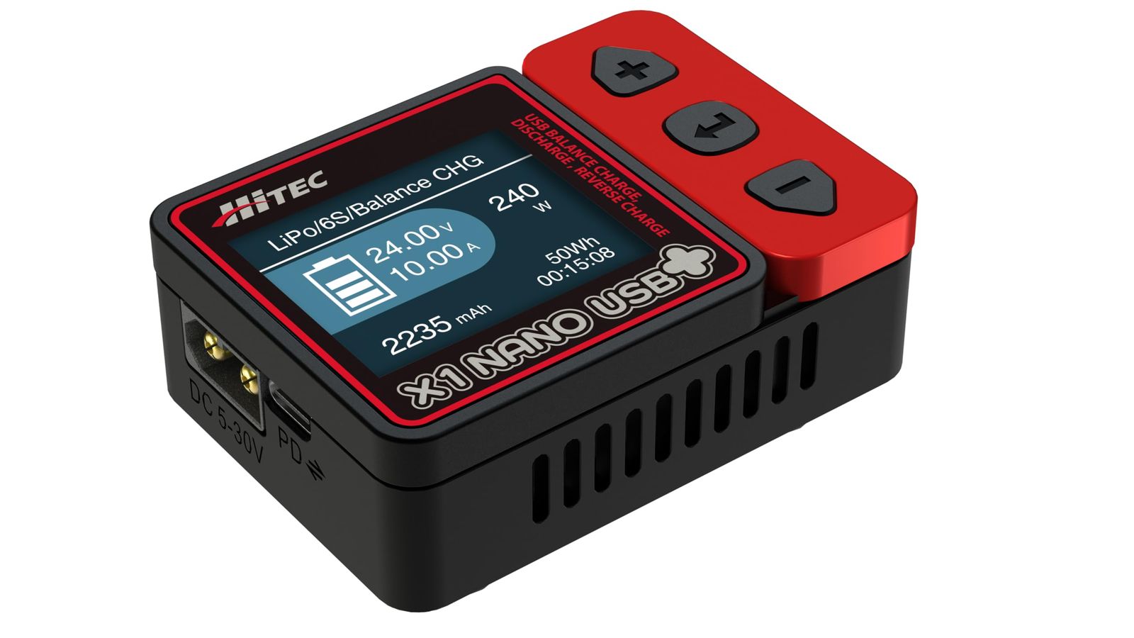 マルチプレックス ジャパン Hitec Multiplex Japan ハイテック X1 NANO USB プラス ハイテック Hitec Ver 44361バランス充 放電器 ラジコン バッテリー USB充電 タイプC 小型 液晶 日本正規