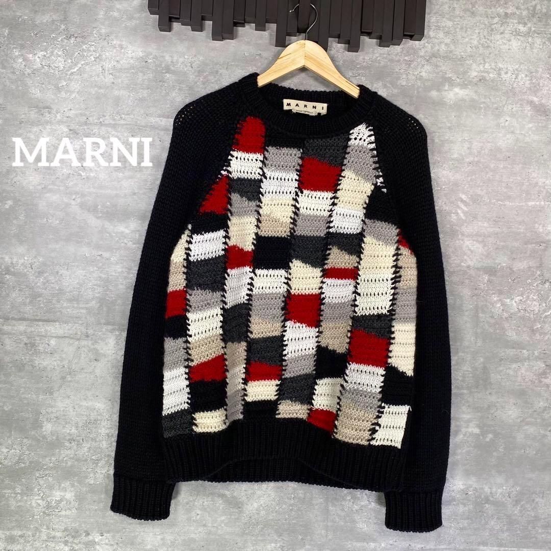 MARNI マルニ 編み込みセーター サイズ48 MARNI』マルニ (48) カラーブロックセーター / 切り替えニット - メルカリ