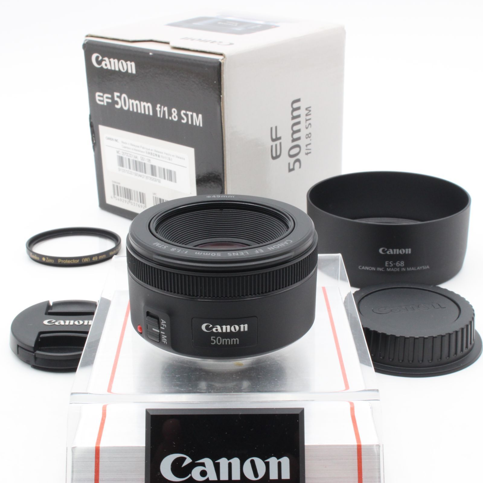 Canon キヤノン EF 50mm f1.8 STM CANON キャノン フィルター フード 元箱 付き 91012