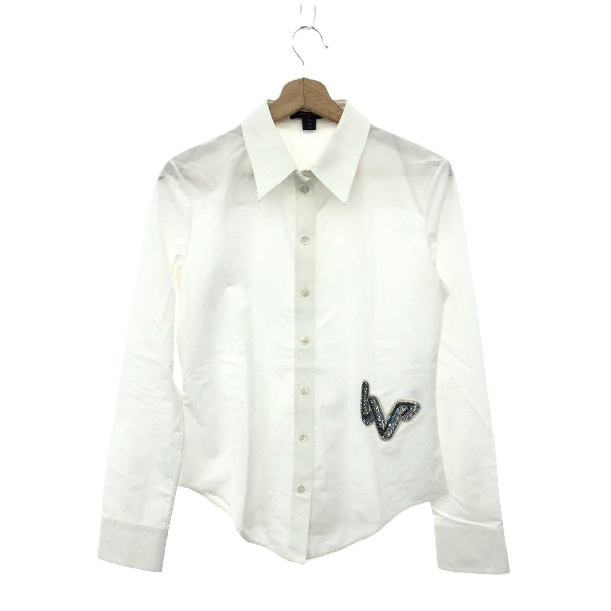 LOUIS VUITTON ルイヴィトン 長袖シャツ サイズ:36 スパンコールレタード FGBB85   ホワイト レディース / 243001002854 LOUIS VUITTON ルイヴィトン 長袖シャツ サイズ:36 スパンコール