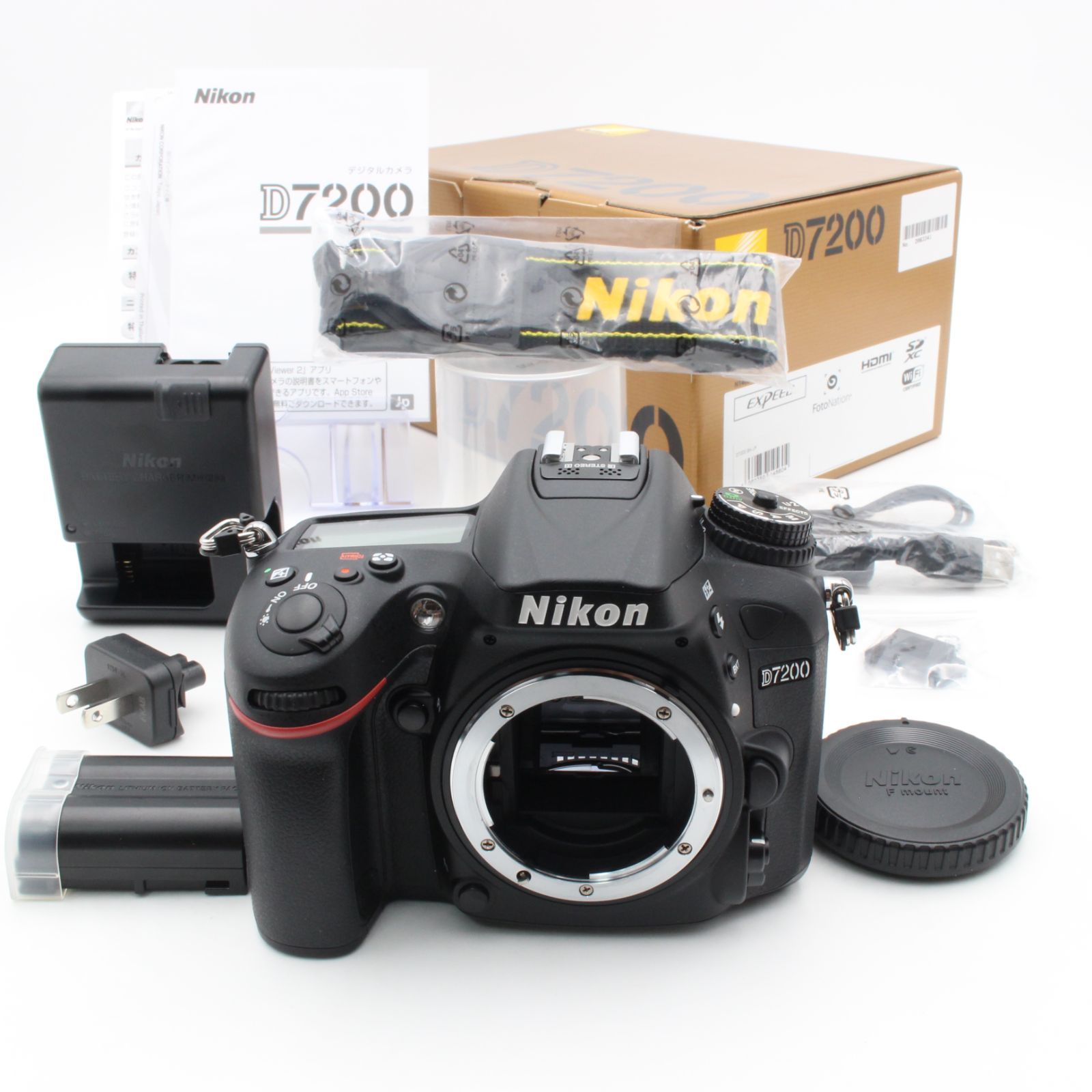 ショット数74 Nikon ニコン D7200 ボディ デジタル 一眼レフ カメラ nikon バッテリー劣化なし 元 属品付き 91015