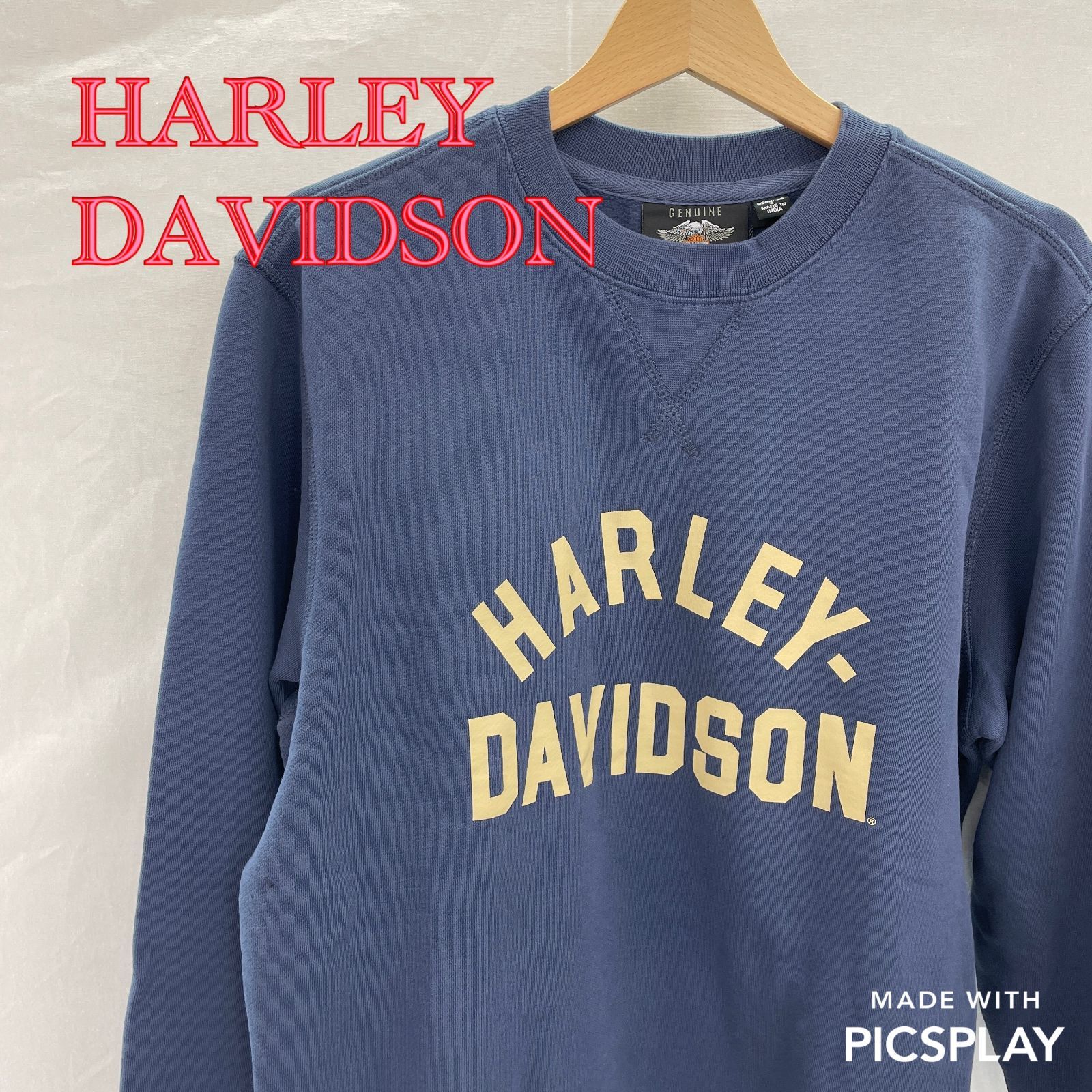 Harley-Davidson スウェットシャツ 96098 21VM S ネイビー メンズ ファッション