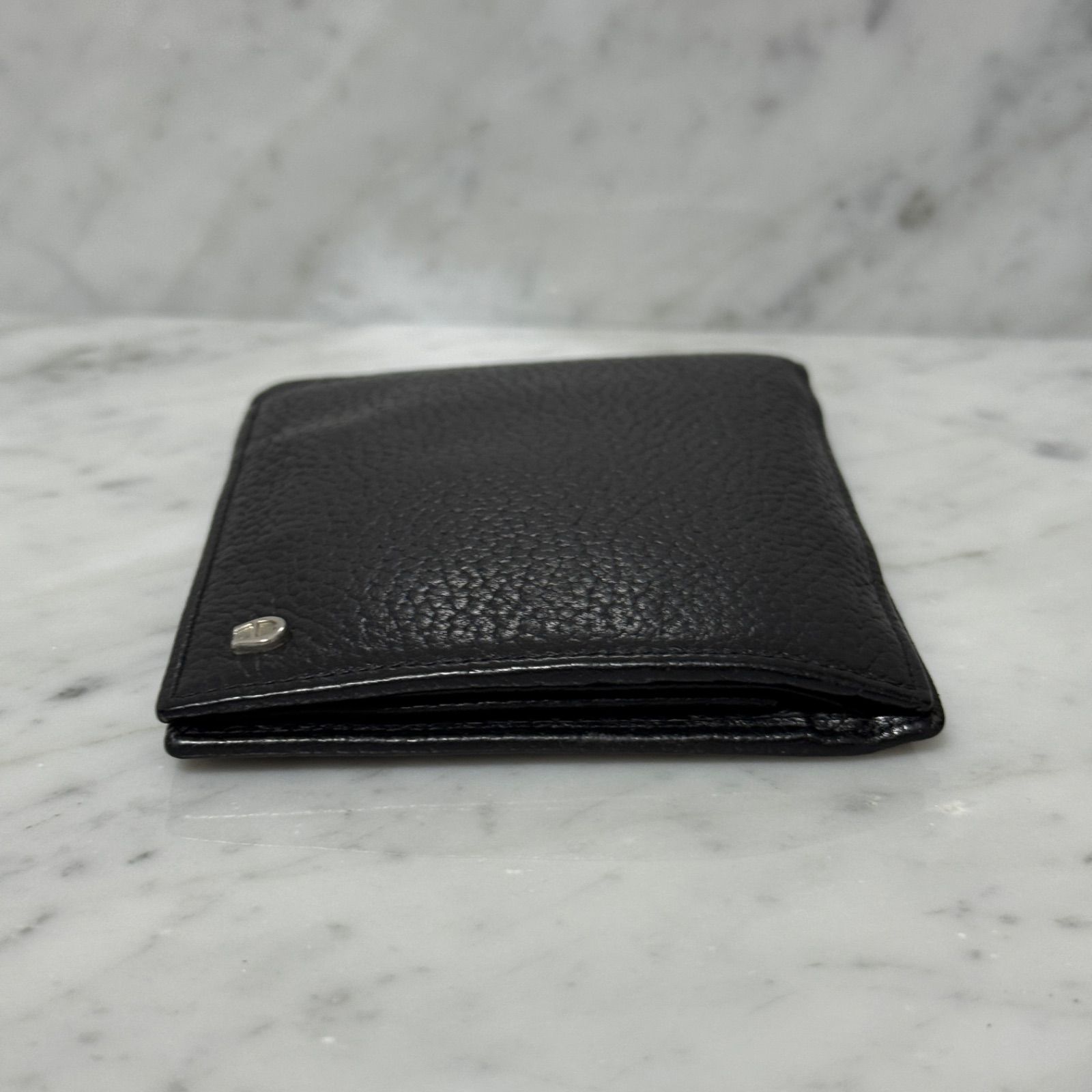 AIGNER】黒 レザー 二つ折り財布