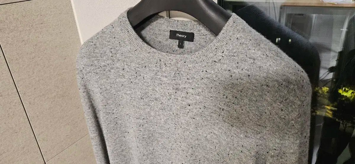 セオリー カシミア100 ドネガル ニット L