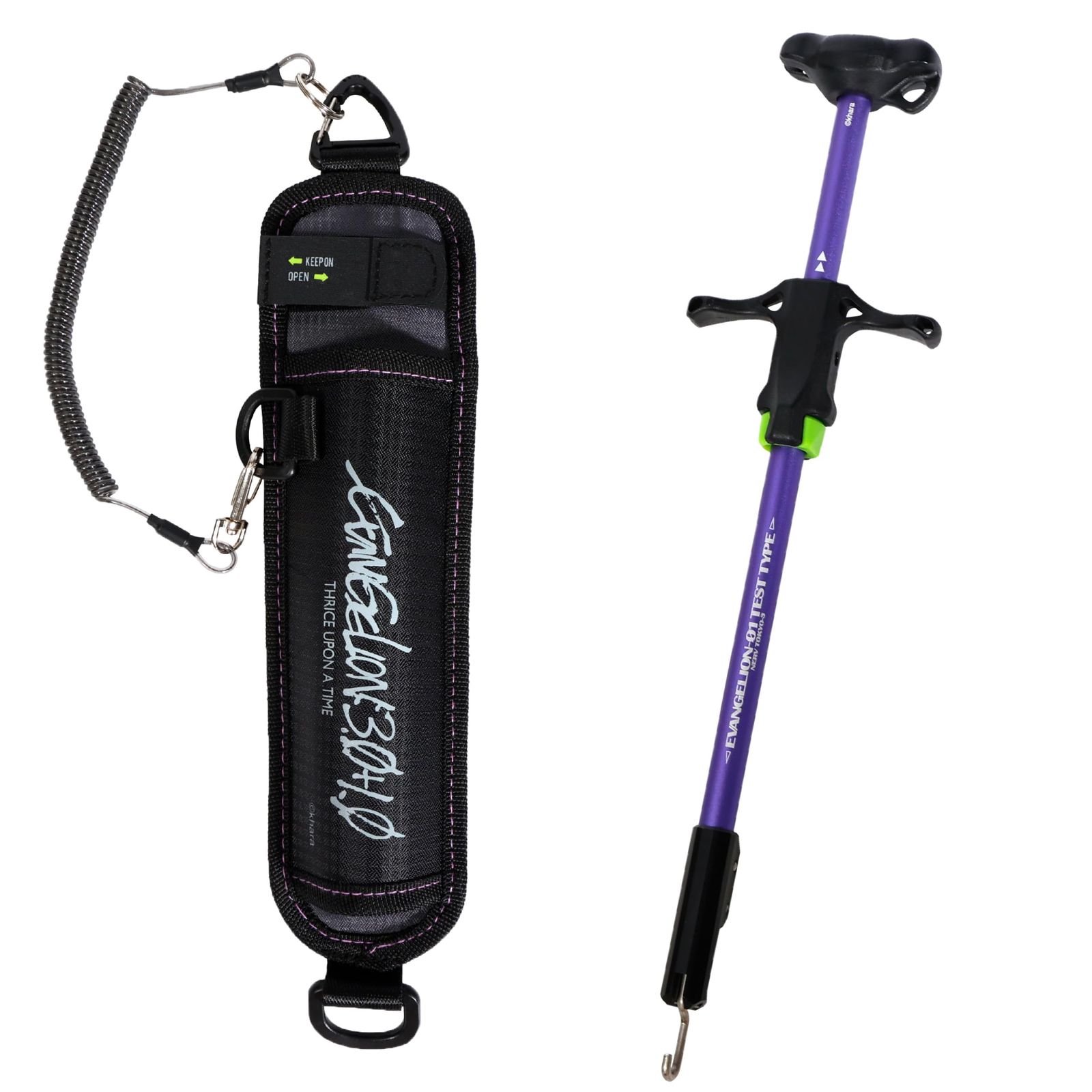 EVA DRESS フックリリーサー＆ケースセット エヴァンゲリオン コラボ ガラス繊維入り強化樹脂 針外し フックリムーバー 釣り プライヤー フック 軽量 収納 T字型 簡単 速攻 ブラック フリー グッズ