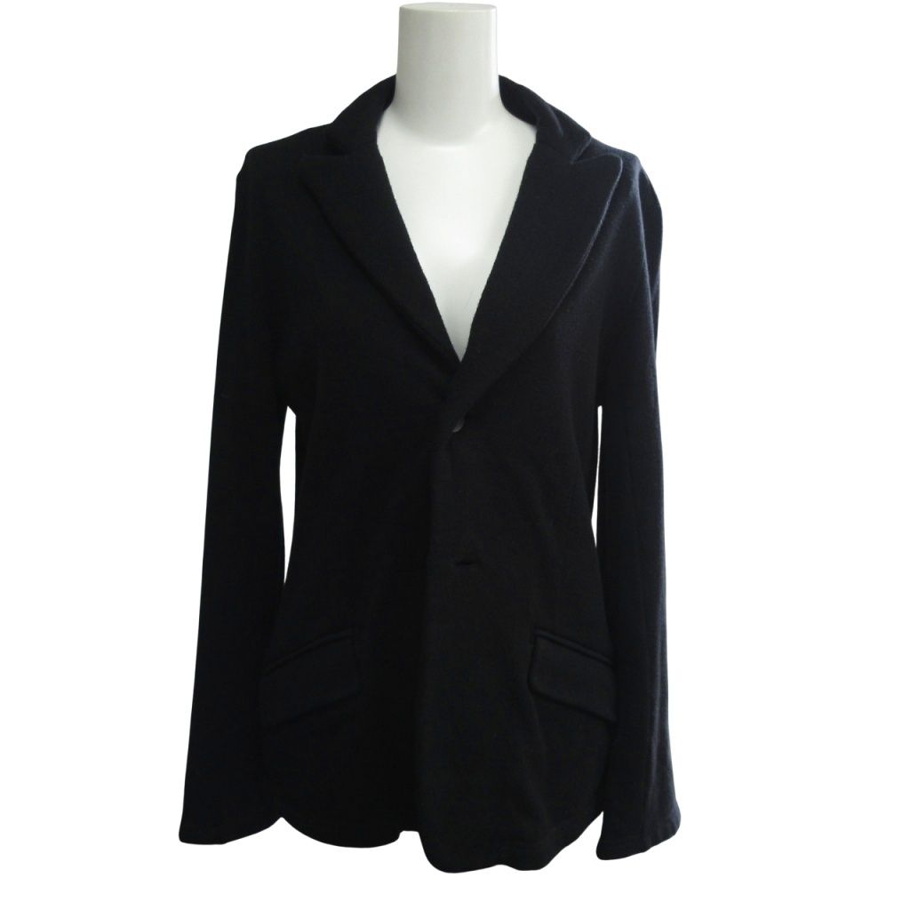 【中古】ヨウジヤマモト FEMME 24SS スーピマコットン パイル ボタン ジャージー ジャケット FS-T43-079 ブラック 2 ヨウジヤマモト YOHJI YAMAMOTO FEMME 24SS スーピマコットン パイル