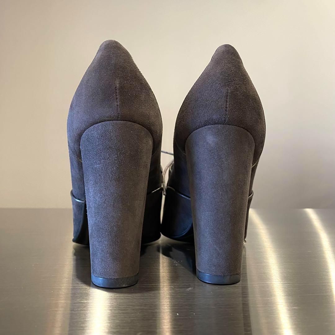 HERMES』 エルメス (35.5) スウェード ヒールパンプス - メルカリ