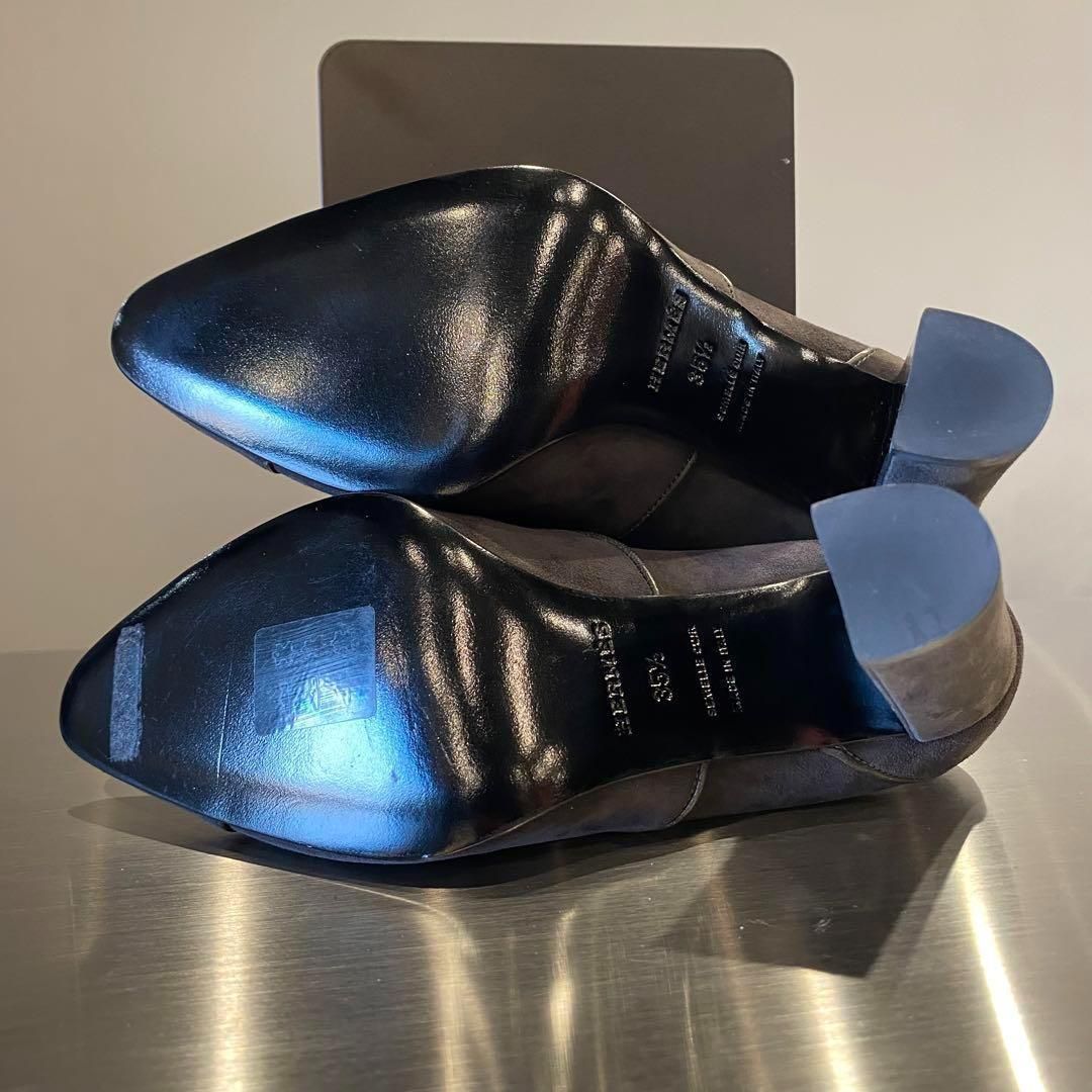 HERMES』 エルメス (35.5) スウェード ヒールパンプス - メルカリ