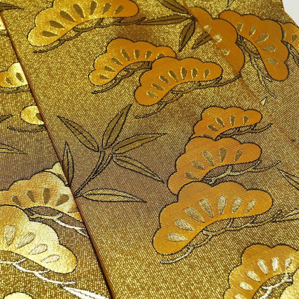  金襴後見帯 踊り用 後見帯 金襴 松に笹竹 後見結び帯 二部式 作り帯 踊り帯 踊り 帯 着物 踊り着物 リサイクル着物 舞踊 踊り用帯 衣裳 日本舞踊 新舞踊 演劇 舞台 衣装 ステージ カラオケ 踊り子 付け帯 作り帯 帯