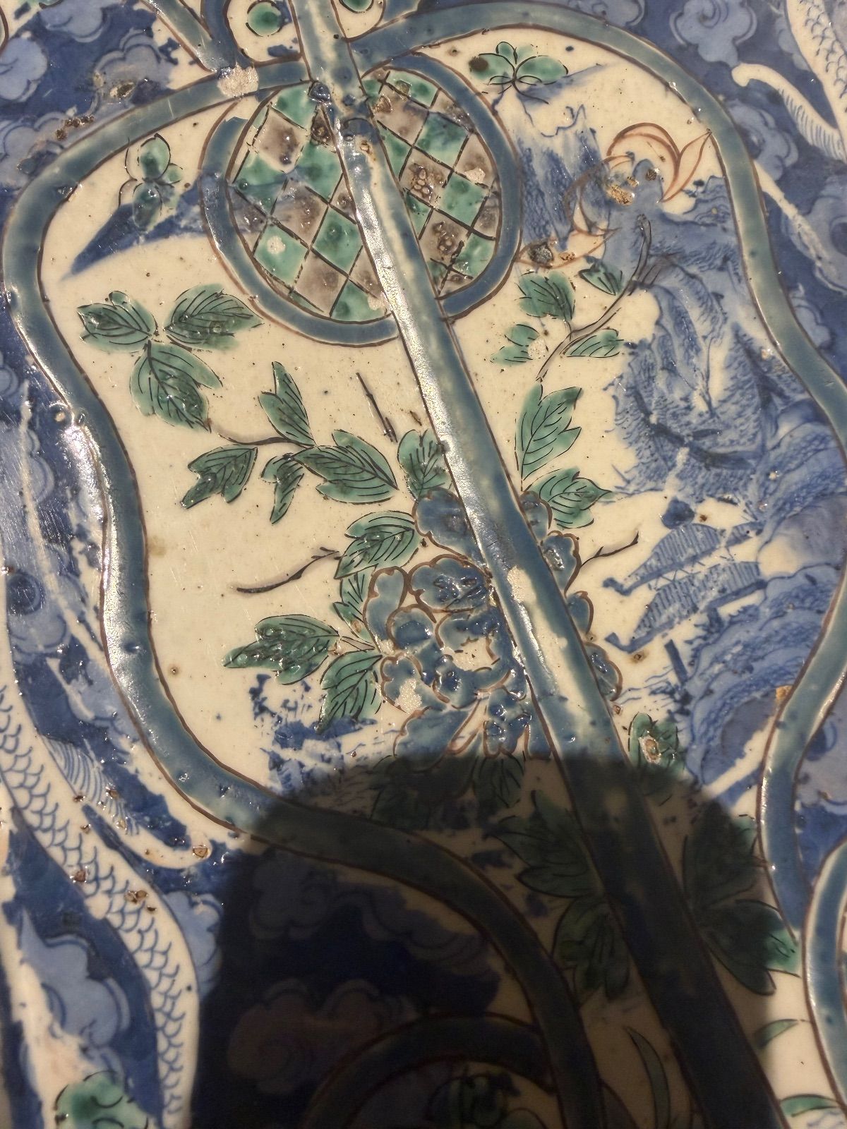 江戸時代後期 古伊万里染錦軍配形雲竜図皿 古美術 古伊万里 変わり皿 WWW_OPDRERGINERDOGAN_COM